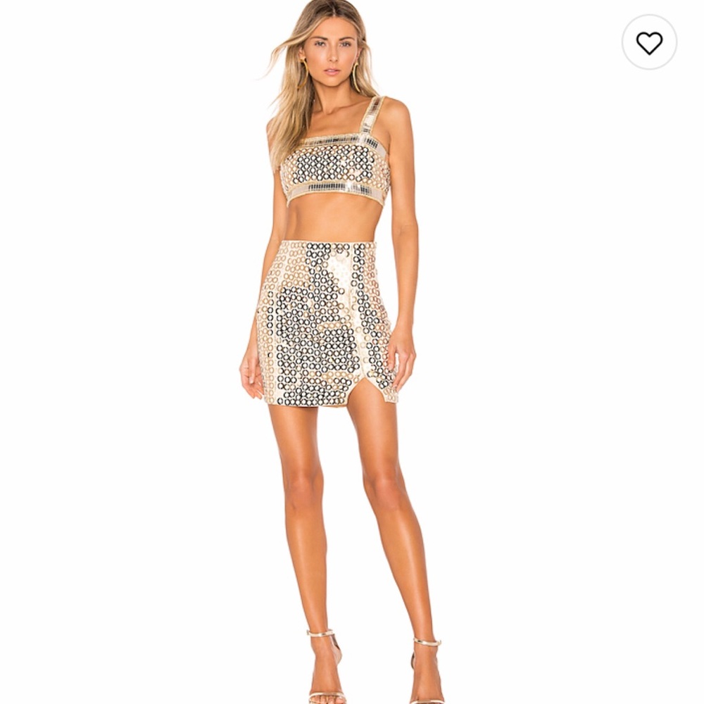H:ours Genova Crop Top and Skirt Set NWT